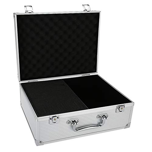 Tattoo Aufbewahrungsbox, Aluminium Tattoo Aufbewahrungskoffer, Travel Tattoo Kit Aufbewahrungsbox mit Schwamm/Vorhängeschloss, für Tattoo-Ausrüstung, 12,4 x 9,4 x 5,1 Zoll