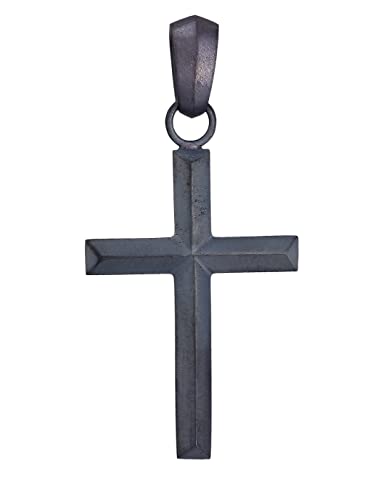 KUZZOI, Anhänger Kreuz Modern Religion Glaube 925 Silber in schwarz, Schmuck für Herren