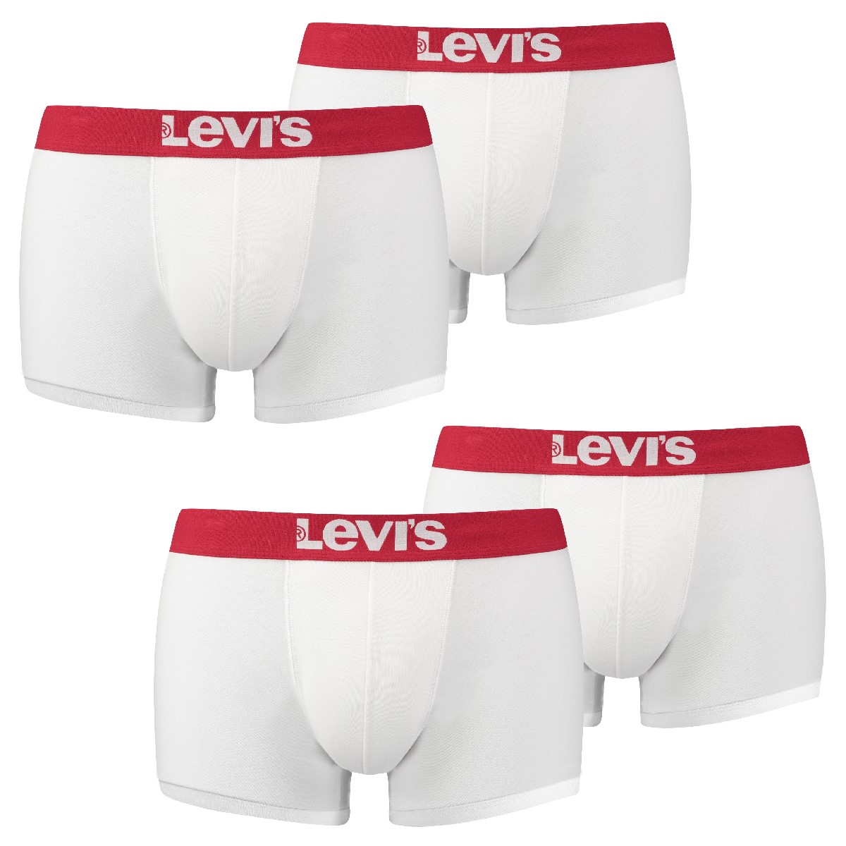 4 er Pack Levis Trunk Boxer Boxershorts 200SF Herren Unterhose Pant Unterwäsche, Bekleidungsgröße:XL, Farbe:317 - White/White