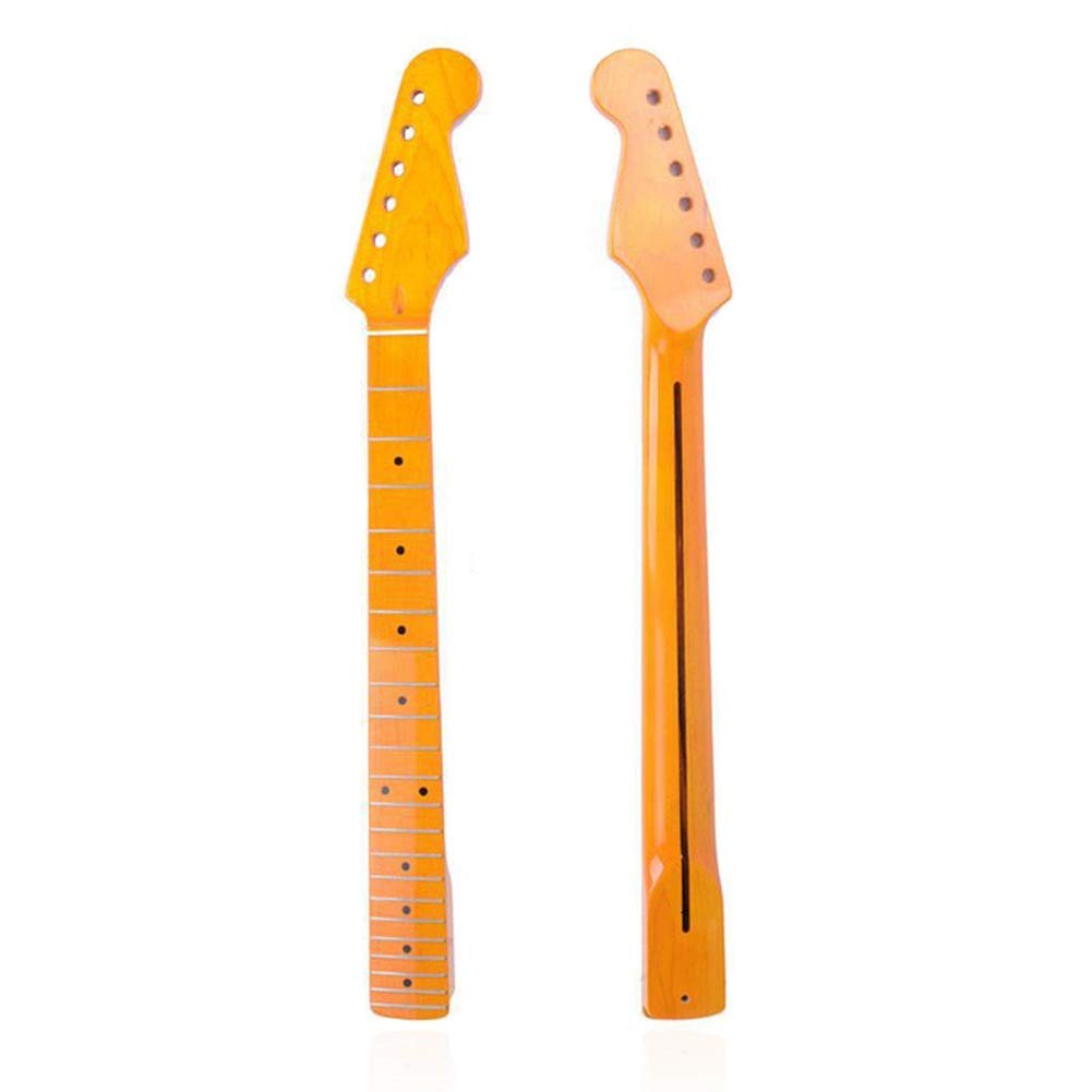 E-Gitarre Hals, 22 Bünde ST E-Gitarre Hals Griff Ahorn Griffbrett für ST-Style E-Gitarre Ersatzteile Instrument mit rückseitigem Midline