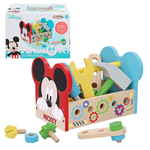 Disney 48706 Mickey Holzwerkzeug-Set, 21-teilig, No Color