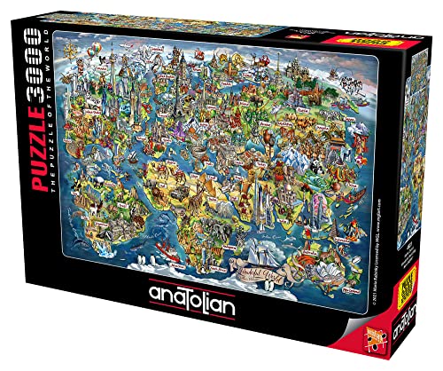 Anatolian Puzzle 3000 pièces : Merveilleuse Carte du Monde