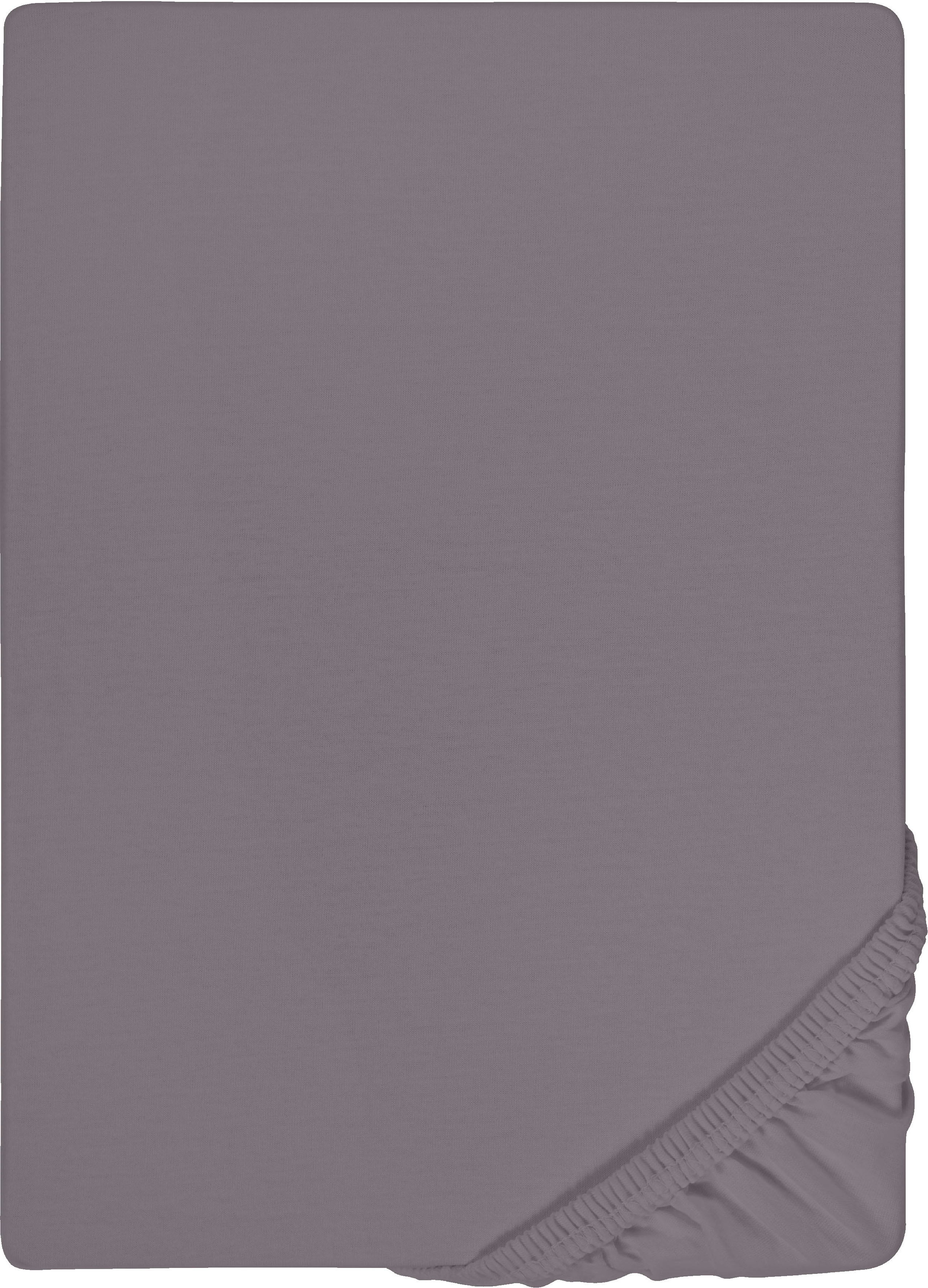 biberna 0077640 Spannbetttuch Boxspring Jersey-Elastic (Matratzenhöhe 25-40 cm) 1x 180x200 cm > 200x220 cm silber/grau