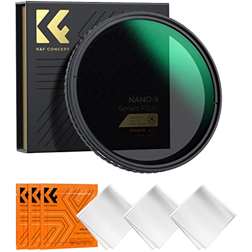 K&F Concept ND Filter 55mm Nano Slim Neutral Graufilter ND2-ND32 Objektivfilter Verstellbar ND2 ND4 ND8 ND16 ND32