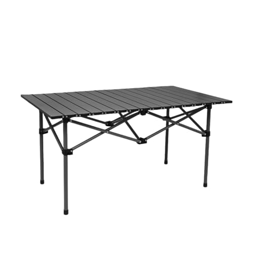 SAMEZA Camping-Klapptisch und Stuhl-Set, tragbarer Campingstuhl für den Außenbereich, Eierrollentisch, Picknicktisch aus Aluminiumlegierung, rechteckig
