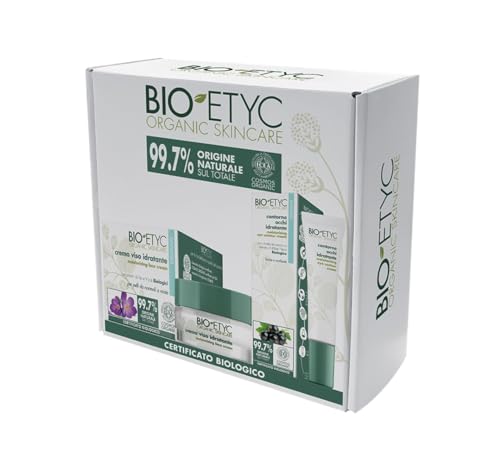 Bio Etyc Organic Skyncare Feuchtigkeitsspendende Hautbox mit 99,7% natürlichen Inhaltsstoffen, enthält: Feuchtigkeitsspendende Gesichtscreme 50 ml und Augenpartie 15 ml