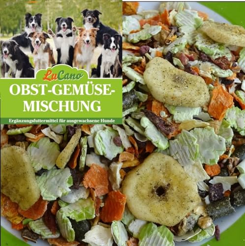 LuCano 5 kg Hunde Barf Ergänzungsfutter Obst + Gemüse Flocken mit Kräutern | glutenfrei - getreidefrei