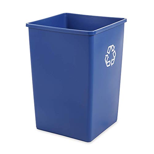 Rubbermaid Commercial 35gal Square Recycling Container - Blue