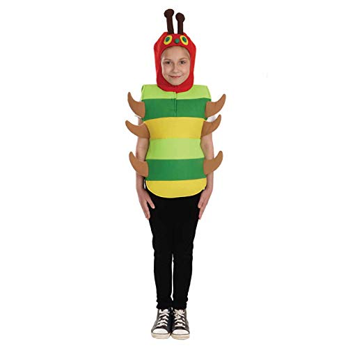 Fun Shack Grünes Raupen Kostüm für Kinder, Tierkostüm Jungen Mädchen, Faschingskostüm Kinder - L