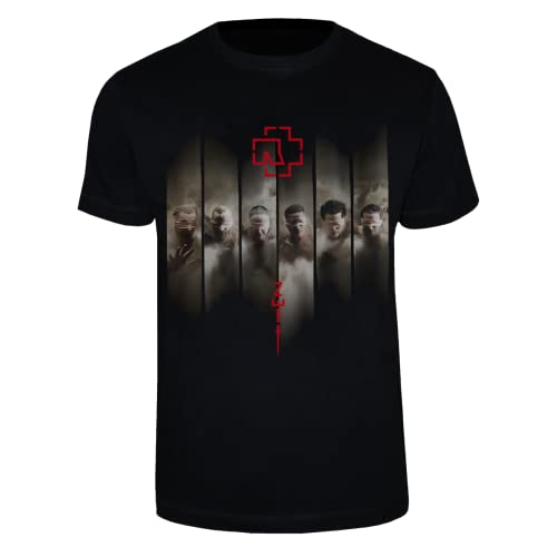 Rammstein Herren T-Shirt Fluss der Zeit S Offizielles Band Merchandise Fan Shirt schwarz mit mehrfarbigem Front Print (Größe: S)