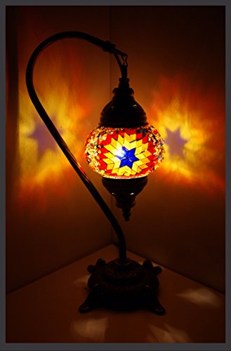 Mosaiklampe Mosaik - Stehlampe S Tischlampe orientalische lampe Orange Samarkand-Lights