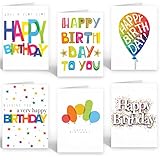 30 bunte Geburtstagskarten – Multipack Happy Birthday Karten mit Umschlägen, Box-Set für Erwachsene und Kinder – Set 6 – von Ruby Ashley