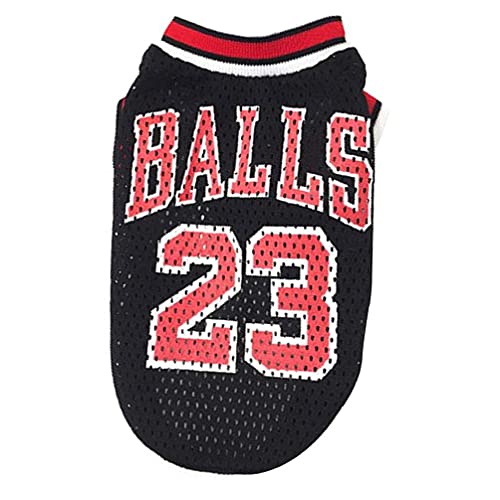 PAKEY Dog Clothes Basketball Uniform Mesh Breathable T-Shirt Dogs Costume Basketball Fans for Pet Dogs Cats Black L