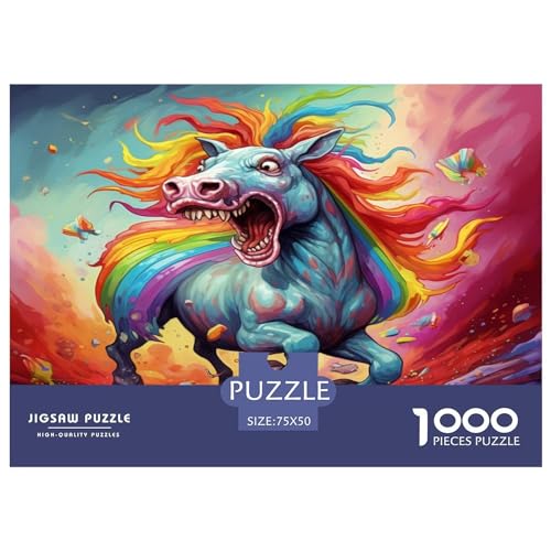 Colorful and Cute Horses 1000 Teile Puzzle Für Erwachsene Educational Game Wohnkultur Family Challenging Games Geburtstag Stress Relief 1000pcs (75x50cm)