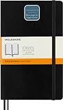 Moleskine - Klassisches erweitertes liniertes Notizbuch - Weicher Umschlag und elastischer Verschluss - Farbe Schwarz - Größe Groß 13 x 21 A5 - 400 Seiten