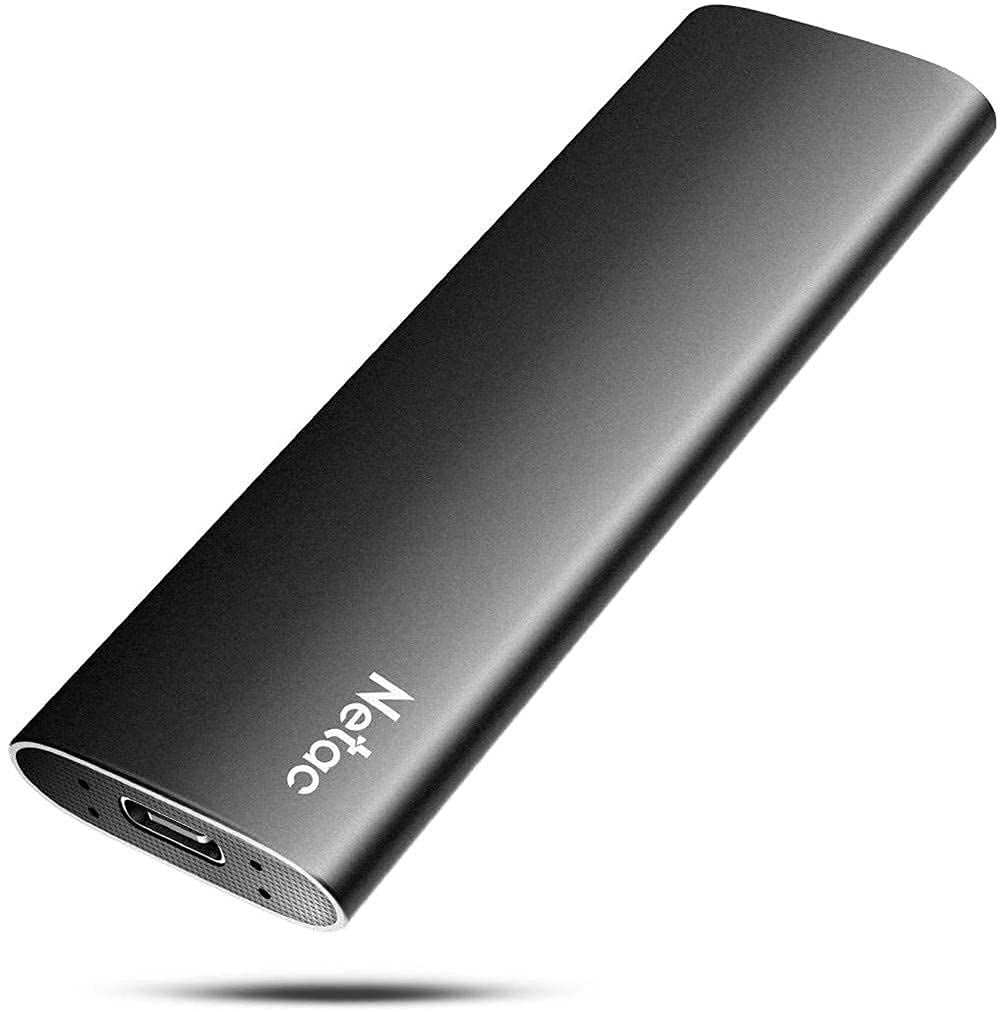 Netac Tragbare SSD 1 TB für Typ C, bis zu 500 MB/s, SATA SSD, USB 3.2 Gen2 10 Gbit/s externes Solid State Drive – ZSlim