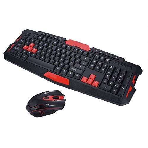 CHEXIAOcx Pomya Kabellose Tastatur- und Mauskombination, tragbare 2,4-GHz-Kabellose Gaming-Tastaturmaus Komfortables Tastgefühl Kabelloses Tastaturmaus-Set(Schwarz und Rot)