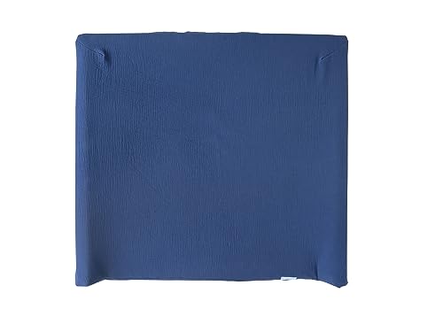 Blausberg Baby - Bezug kompatibel mit IKEA-Wickelauflage Vädra 74x80 cm – in Marine Blau - aus 100% Baumwolle-Musslin, Oeko-Tex ® Standard 100 zertifiziert