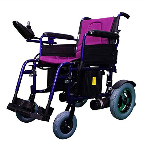 SLRMKK Tragbarer klappbarer Rollstuhl, elektrischer Rollstuhl, behinderter Roller für ältere Menschen Klappbarer tragbarer kleiner intelligenter automatischer Rollstuhl, lila
