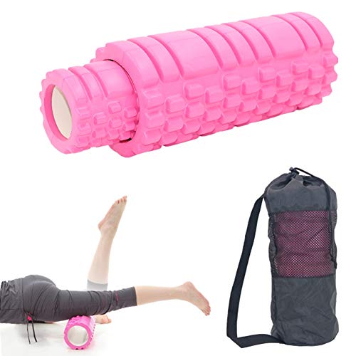 Rolle Für Rücken Faszienrolle Trigger Point Foam Roller Übungsrolle Rückenmassagerolle Schaumstoffrolle für tiefe Gewebemuskelmassage pink,33cm
