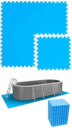 EYEPOWER 15 m² Poolunterlage - 64 Eva Matten 50x50 - Outdoor Pool Unterlage - Unterlegmatten Set