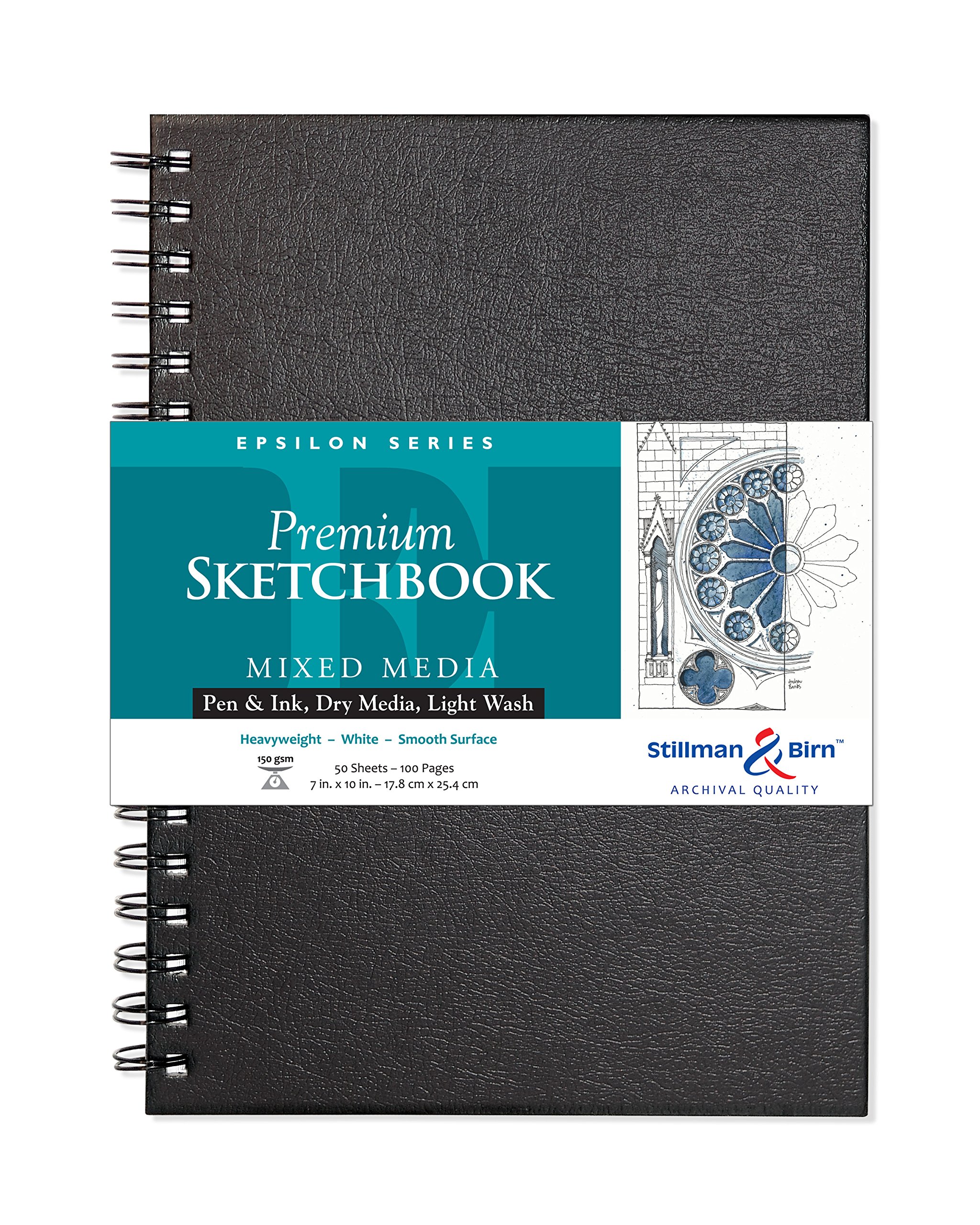 Stillman & Birn Skizzenbuch EPSILON Spiral, 50 Blatt, 150 g, 17, 8 x 25, 4 cm