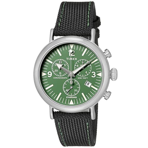 Timex Herren-Armbanduhr TW2V43900, Standard-Chronograph, grünes Zifferblatt, Grün , 41 mm., Modern