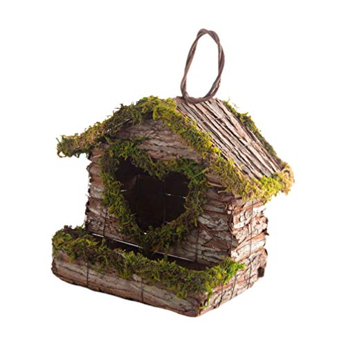 Cabilock Hängendes Vogelhaus Vogelzuchtbox Natürliches Vogelnest Handgemachte Kolibri Haus Hängende Vogelhütte für Balkon im Freien Dekoration