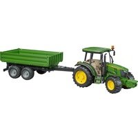 Bruder Spielzeug-Traktor "John Deere 5115M mit Bordwandanhänger"