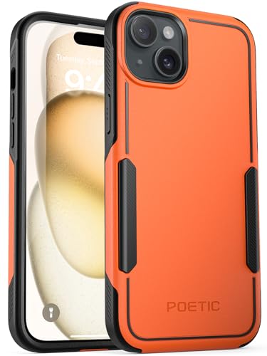 POETIC Neon Series Hülle Kompatibel mit iPhone 15 6,1 Zoll (2023), Robust Heavy Duty Handyhülle, leicht, dünn, stoßfest Outdoor Schutzhülle, Orange