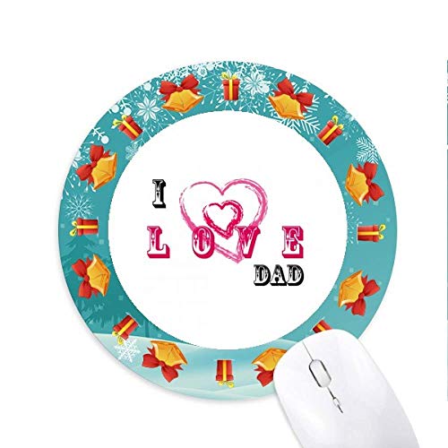 I love Dad Forever Family Mousepad Round Rubber Mouse Pad Weihnachtsgeschenk