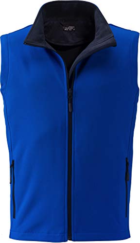 James & Nicholson Herren Men's Promo Softshell Vest Outdoor Weste, Blau (Nautic-Blue/Navy Nautic-Blue/Navy), XXX-Large