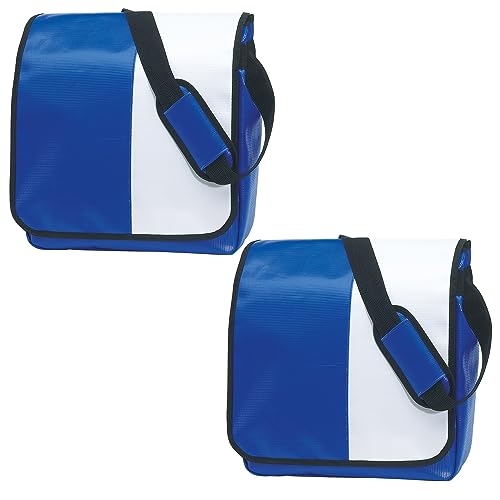 Preiswert&Gut 2x Umhängetasche blau 34x31 Abwaschbar PVC Planentasche 14L LKW Planen Tasche