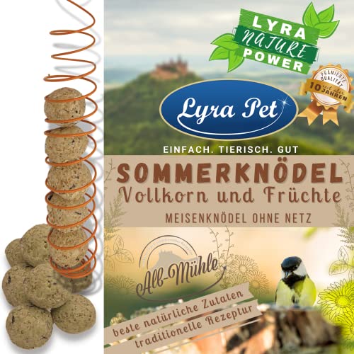 Lyra Pet® 150 STK. Sommerknödel aus der ALB-MÜHLE Vollkorn & Früchte Meisenknödel Vogelfutter Streufutter + 2 Spender