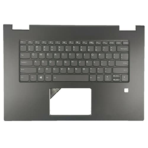 Tastatur-Ersatz kompatibel für Lenovo Yoga 730-15IKB 730-15IWL Upper Case Palmrest Hintergrundbeleuchtete Tastatur US-Englisches Layout (Schwarz)