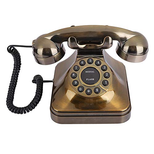 Old Fashion Telefon, Antike Bronze Telefon Vintage Festnetz Telefon Desktop Anrufer für Zuhause/Hotel