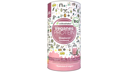 BIO Veganes Protein | HIMBEERE | 1kg | DE-ÖKO-006 | süßungsfrei | Rein pflanzliches Protein aus 12 BIO-Zertifizierten Quellen | Premiumqualität vom Bodensee (1000g)