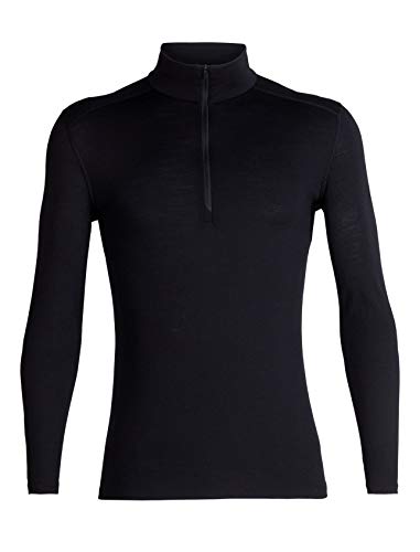 Icebreaker 200 oasis longsleeve half zip shirt men - warmes merino shirt - black - gr.s