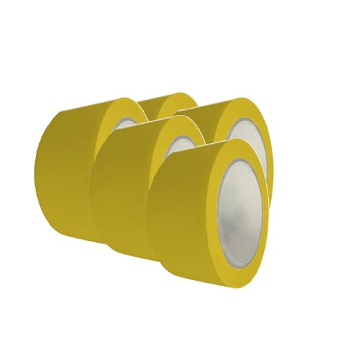 Handelskönig 5 x PVC-Schutzband gelb 50 mm gerillt Klebeband Putzerband Putzband