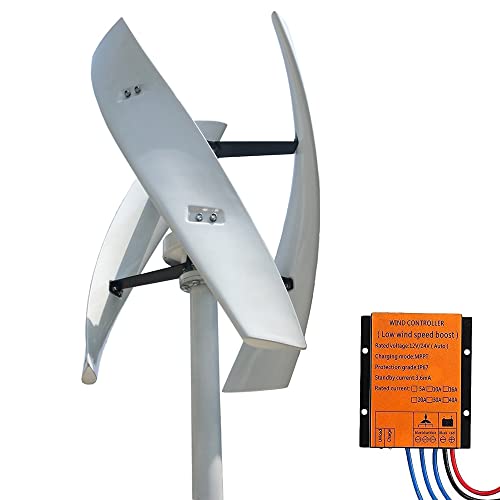 Genway Power Windkraftanlage Vertikal VAWT 800W 48V Heimgebrauch Achse Windgenerator-Kits 3 Glasfaser Klinge Mit MPPT Laderegler