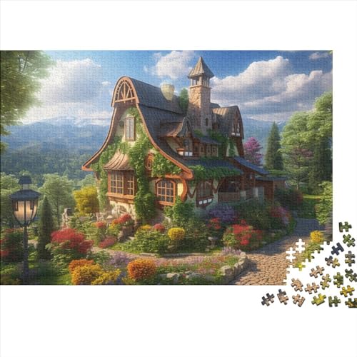Mountain Village Cottage Puzzle 1000 Teile Erwachsener, Puzzle 1000 Teile, Bwechslungsreiche Puzzle Erwachsene, Puzzle-Geschenk, Familien-Puzzlespiel 1000pcs (75x50cm)