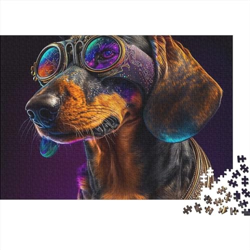 Hund 1000 Puzzle, Holzpuzzles, Jugendliche und Erwachsene, kreative Puzzles für Familie und Freunde, 1000 Teile (75 x 50 cm)