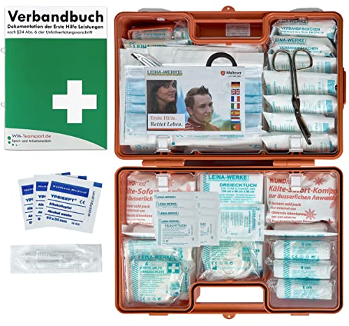 Erste-Hilfe-Koffer M6 PLUS DIN/EN 13169 für Betriebe ab 50 Mitarbeiter inkl. Verbandbuch