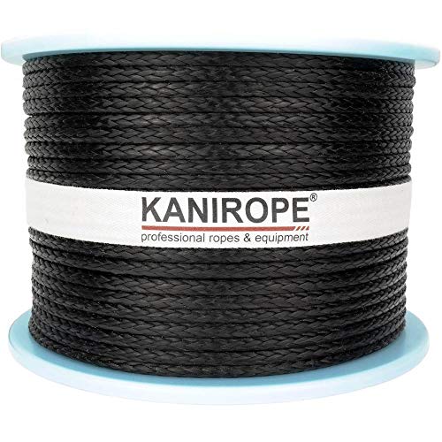 Kanirope® Dyneema Seil PRO 4mm 100m Schwarz 12-fach geflochten SK78 verstreckt beschichtet