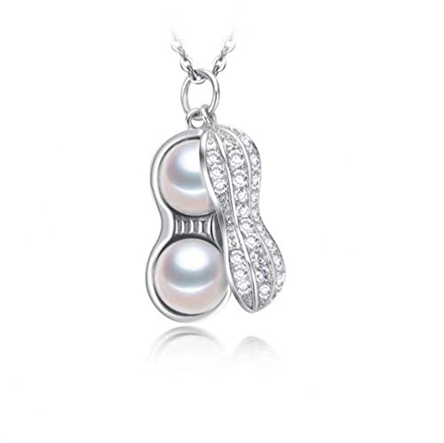 Good dress Damen Geschenk Halskette S925 Sterling Silber Erdnuss Anhänger Halskette, Perlenkette, SilberschmuckPlatin, 925 Silber