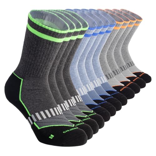 CALZITALY PACK 1 2 3 6 PAARE Sport-Socken, Blister-Socken, Technische Socken, Baumwollsocken, Sport, Laufen, Padel, Fitness, Tennis| Made in Italy (39-42, 6 Paare: Blau+Orange+Grün)