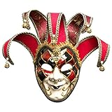 Toyvian Weihnachtsmaske Herren venezianischen Stil Jester Maske Karneval Kostüm Maske (Rot, Mann)
