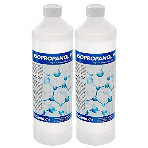 Isopropanol 99,9% 2 x 1l Flaschen Isopropylalkohol 2-Propanol Reinigungsmittel, Lösungsmittel, Fettlöser, Lack- & Farb-Entferner Nagellack-Entferner Oberflächen-Reiniger