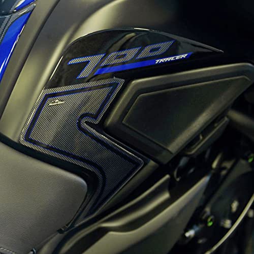 Aufkleber 3D Schutz Seitenlichter Kompatibel Mit Yamaha Tracer 700 2019 - Aufkleber Motorrad 3D Ultra Beständig für Motorrad - Schutz Färbung: Blau - Rot - Blau