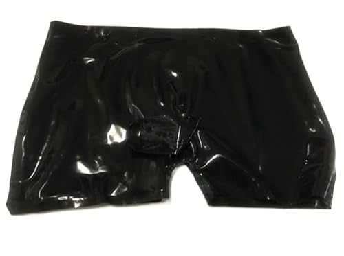 Transparenter Latex-Boxershorts für sexy Herren mit Kondom-Gummiunterwäsche